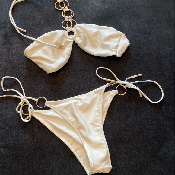 Culta Gaia - YANNA BIKINI. Size L in top and bottom. White with gold chain. - Picture 3 of 5